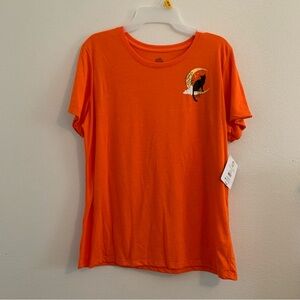 Women’s Halloween Graphic T-Shirt with Moon and Black Cat